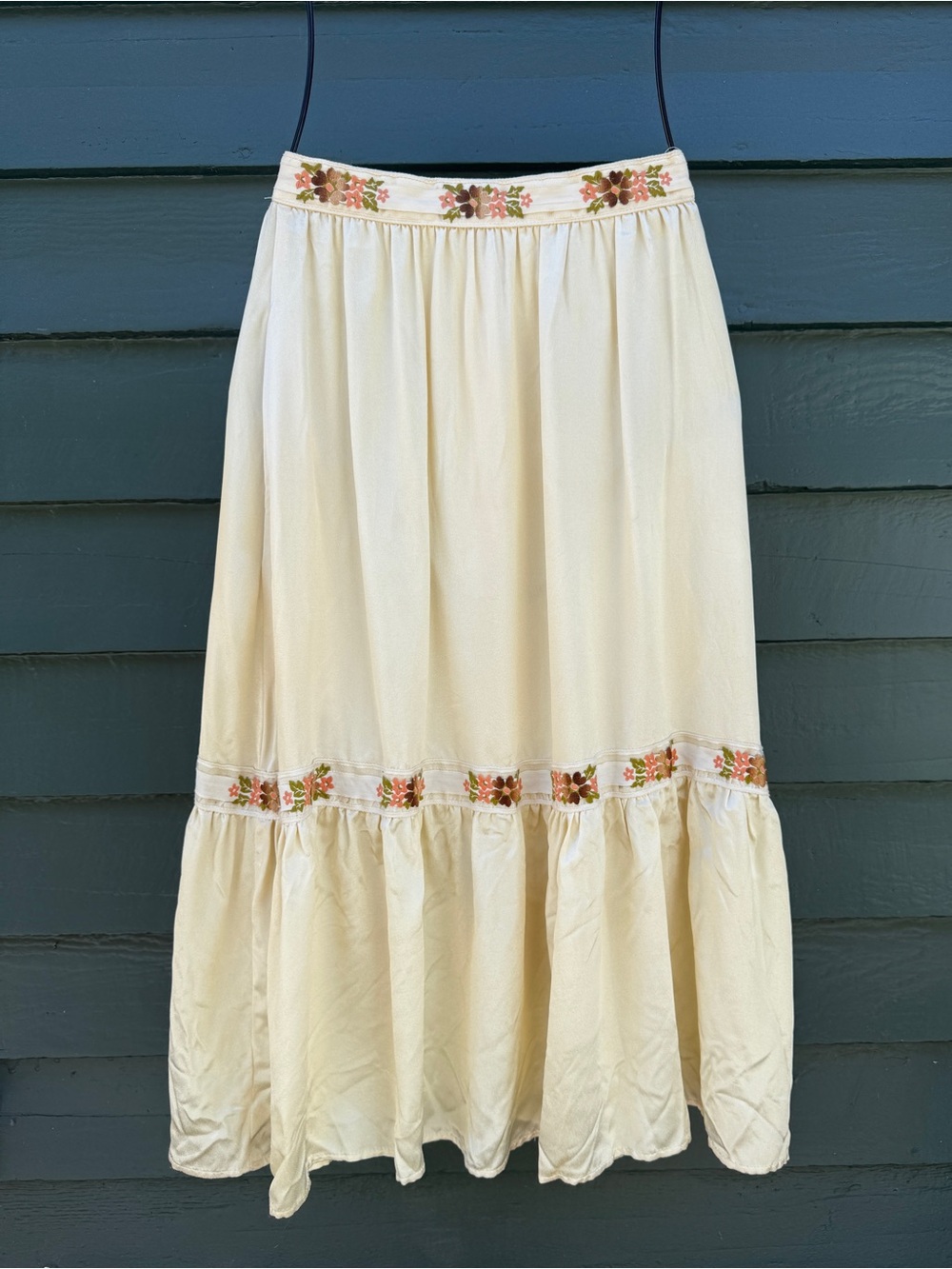 70s Vintage Gunne Sax Satin Prairie Skirt Sz XS